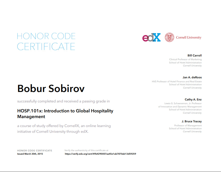 HOSP.101x: Introduction to Global Hospitality Management