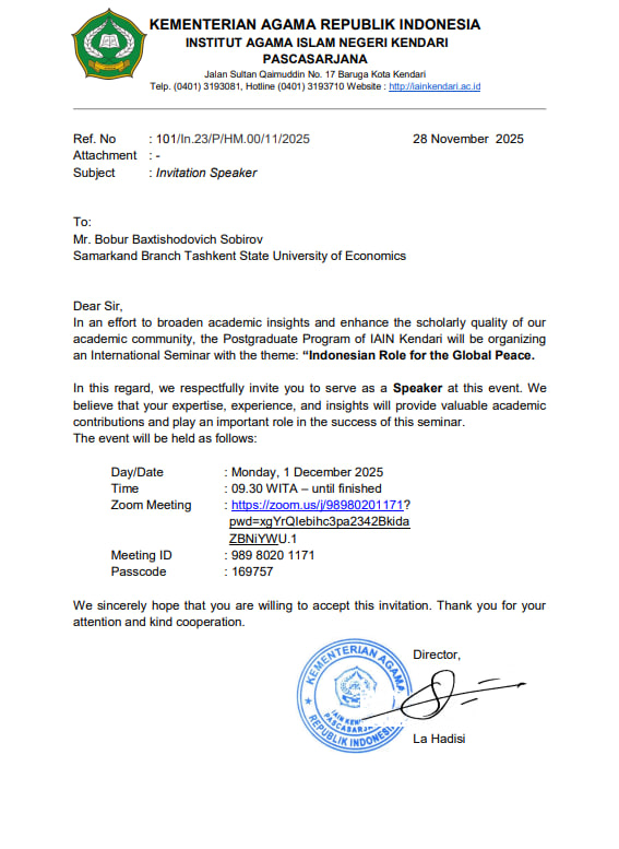 Invitation Speaker